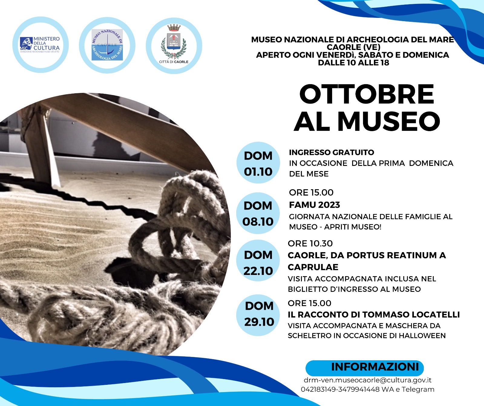 Museo nazionale archeologia del Mare di Caorle | Gli eventi di ottobre 2023